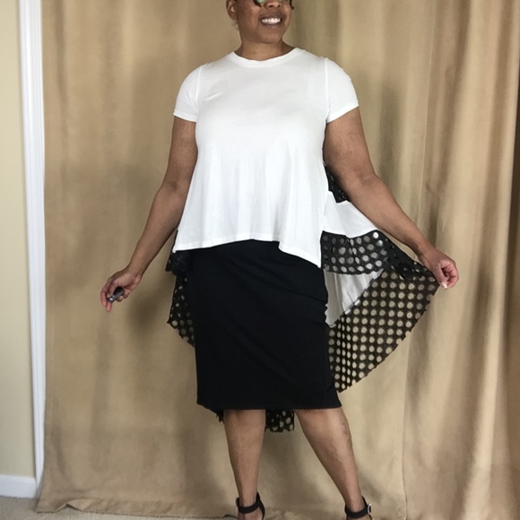 NWT WHY DRESS Hi Lo Top Black/White Size Small - Picture 6 of 15